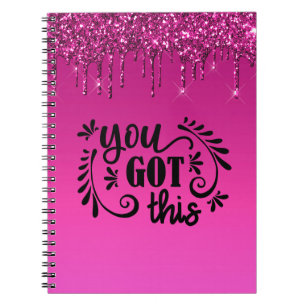 Rosa Dripping Glitter Din Har Anteckningsbok