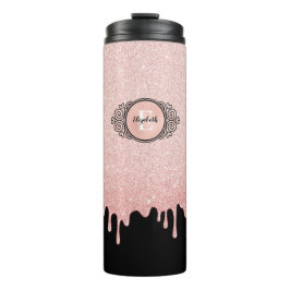  Rosa Dripping glitter Monogram Namn