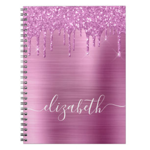 Rosa Dripping Glitter Personlig Anteckningsbok