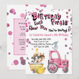Rosa Drive by Birthday Boskap Inbjudningar