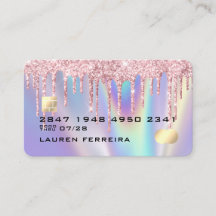 Rosa Drives Faux HoloGraph Kredit Card Stil