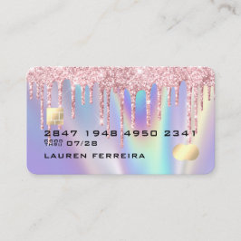 Rosa Drives Faux HoloGraph Kredit Card Stil Visitkort