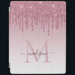 Rosa Drives Glitter Gnistra Monogram-skript iPad Skydd<br><div class="desc">Rosa Drips Glitter Gnistra Monogram Script iPad Smart Cover</div>