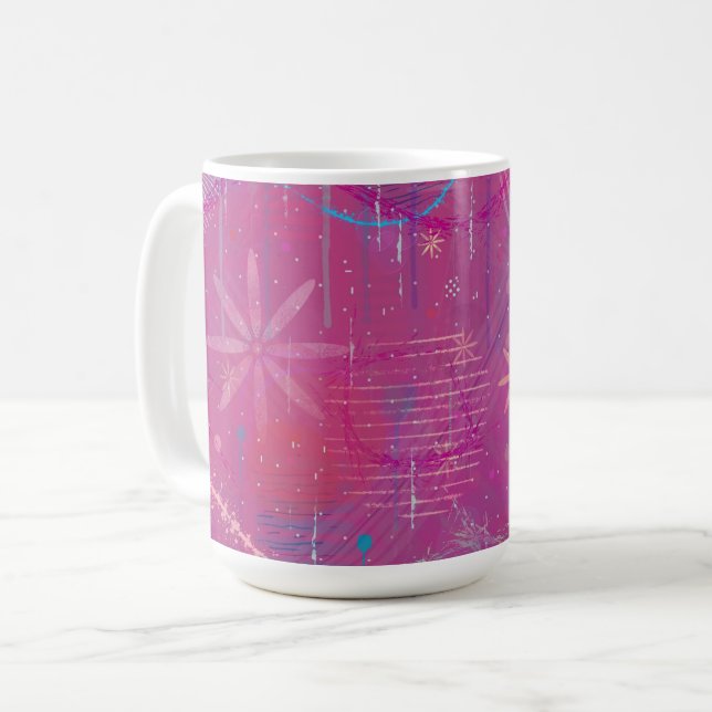 Rosa Drömmar Abstrakt  Kaffemugg (Framsida vänster)