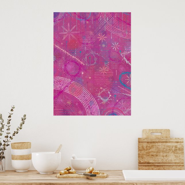 Rosa Drömmar Abstrakt  Poster (Kök)