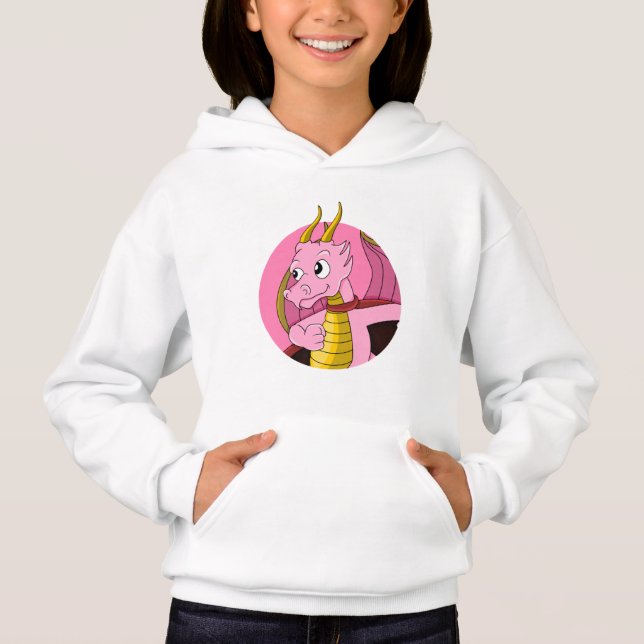 Rosa Dron tecknad Hoodie T Shirt (Framsida)