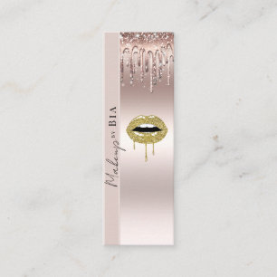 Rosa droppande falskt glitter Makeup Artist Mini Visitkort