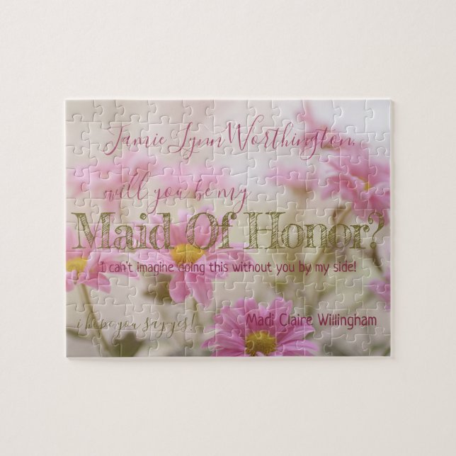 Rosa... Du är min Maid of honor Jigszle Puzzle Pussel (Horisontell)
