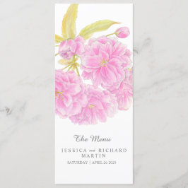 Rosa dubbla blommar blommor bröllop-menyn meny