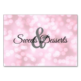 Rosa dubbla Side Sweets Bröllop Bord Sign Bordsnummer