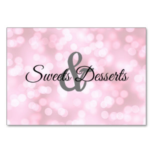 Rosa dubbla Side Sweets Bröllop Bord Sign Bordsnummer