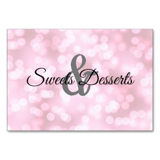 Rosa dubbla Side Sweets Bröllop Bord Sign Bordsnummer