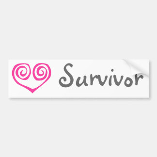 Rosa Dubbla Spiral Heart Bröstcancer överlevande Bildekal