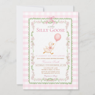 Rosa dumma gås baby shower Coquette Gås Inbjudningar