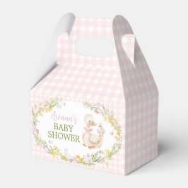 Rosa dumma gås blommig flicka baby shower presentaskar