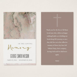 ROSA DUSKY RO GULD SYMPATHY MEMORIAL PRAYER-KORT VISITKORT