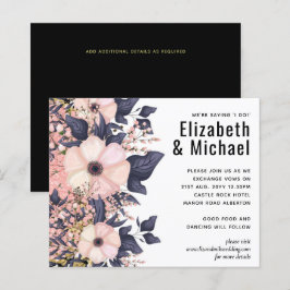  Rosa Dusty Blue Black Bröllop Blommigt Budget