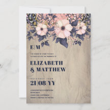  Rosa Dusty Blue Rosegold Blommigt Bröllop Chic