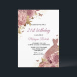 Rosa Dusty Ro Dress 21:a födelsedagen Party Inbjudningar<br><div class="desc">Rosa Dusty Ro Dress 21:a födelsedagspartiets inbjudan Mer blommigt för elegant i vår butik! Se matchande samling i vår butik</div>