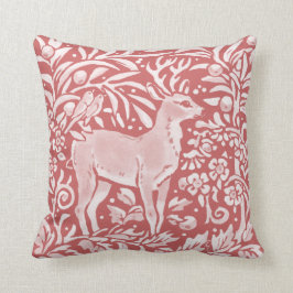 Rosa Dusty Ro Hjort Woodland Animal Bird Nature Kudde