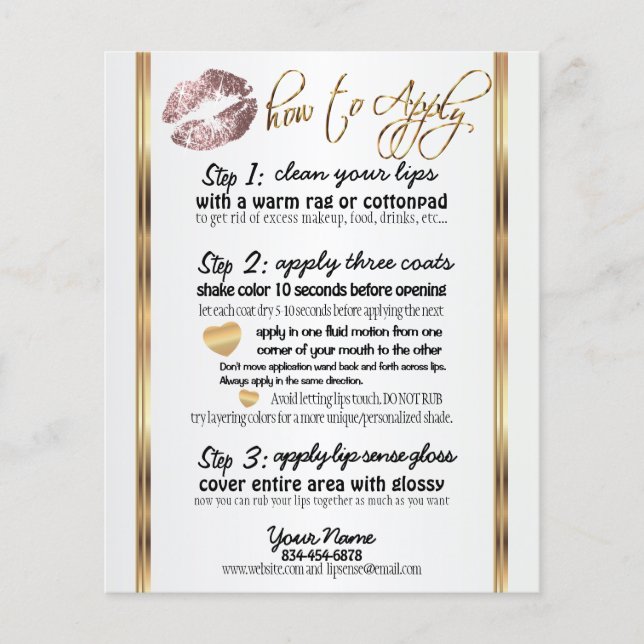 Rosa Dusty Ro Lip Instructions Flygblad (Framsidan)