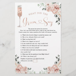 Rosa Dusty Ro Petals och Prosecco Groom say Game