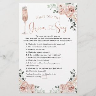 Rosa Dusty Ro Petals och Prosecco Groom say Game