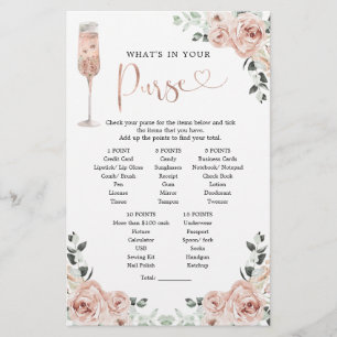 Rosa Dusty Ro Petals och Prosecco Purse Game
