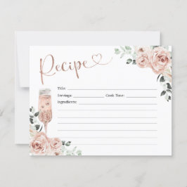 Rosa Dusty Ro Petals Prosecco-receptkort Inbjudningar