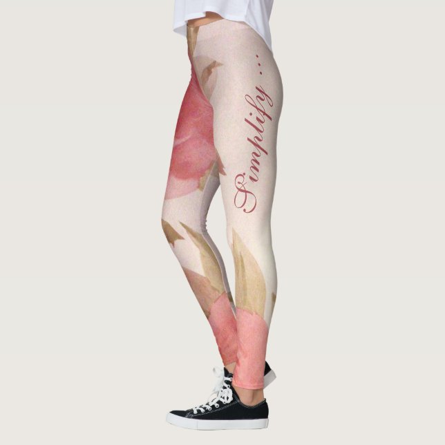 Rosa Dusty Ro Skriv ut Leggings (Vänster)