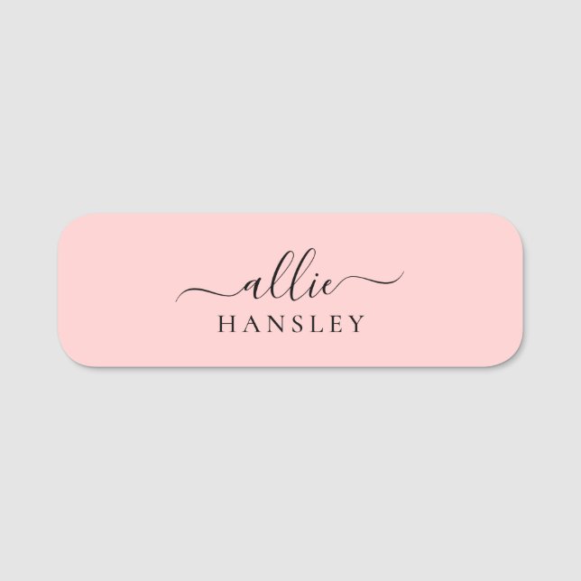  Rosa Dusty Rosa Modern minimalist Namn Namnbricka (Framsida)