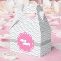 Rosa Dvärghund Bebis Bjudning Party Favor Låda
