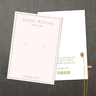 Rosa Earring Visning Card för modern Blek Visitkort