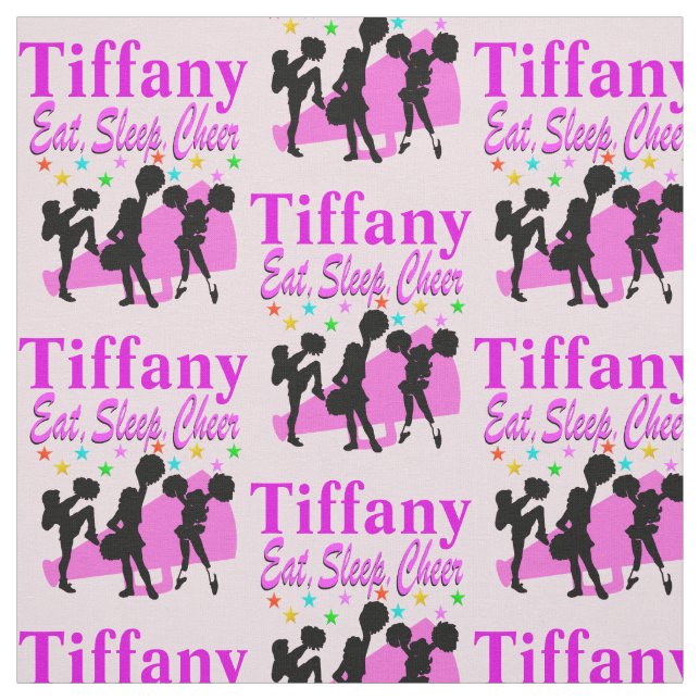 ROSA EAT, SLEEP, CHEER PERSONLIG FABRIC TYG (Provkarta)