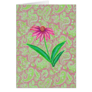 ROSA ECHINACEA PAISLEY HÄLSNINGSKORT