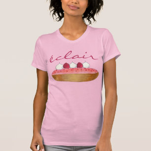 Rosa Eclair Fransk Choux Pastry Baking Patisserie T Shirt