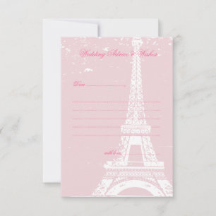 Rosa Eiffel Torn Bröllop Advice-kort Rådkort
