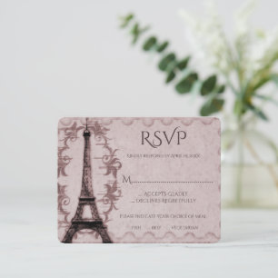 Rosa Eiffel Torn Bröllop OSA Card Kort