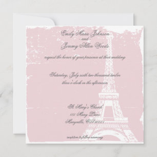 Rosa Eiffel Torn bröllopsinbjudningar Inbjudningar