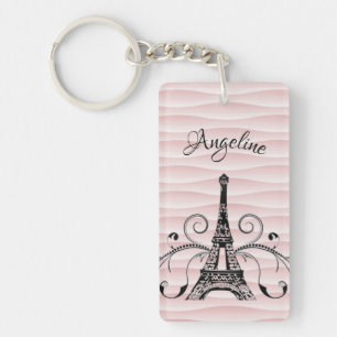 Rosa Eiffel Torn Flourish Keychain