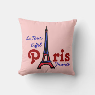 rosa Eiffel Torn Paris Frankrike Kudde