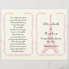 Rosa Eiffel Torn Paris vikt bröllopsprogram