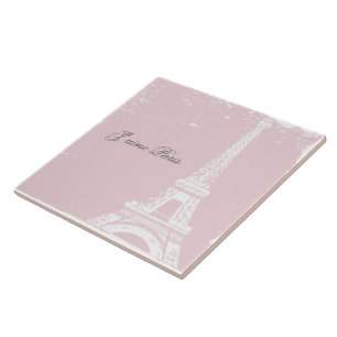Rosa Eiffel Torn Tile & Trivet Kakelplatta