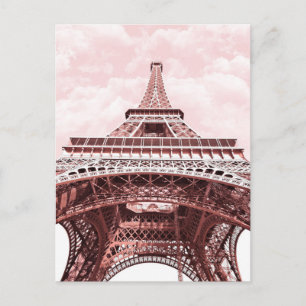 Rosa Eiffel tornvykort Vykort