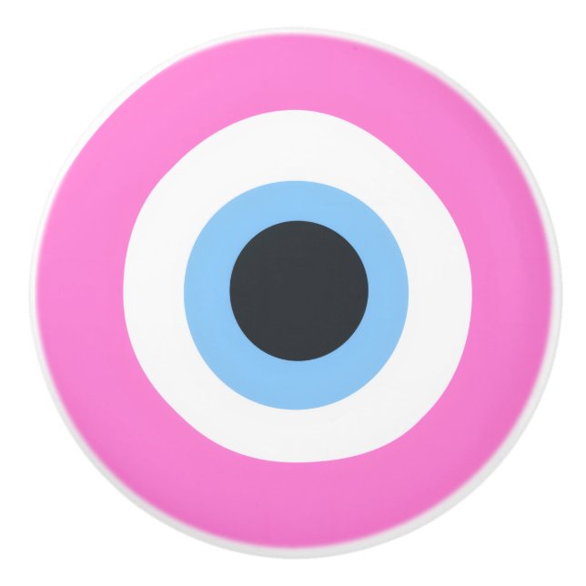 rosa elaka ögon keramisk knopp (Framsidan)