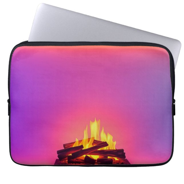 Rosa eldstadsdesign laptop fodral (Framsidan)