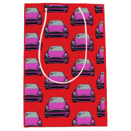 Rosa Electric Fordon SUV Car Red Background