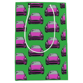 Rosa Electric Fordon SUV Grönt Bakgrund för 