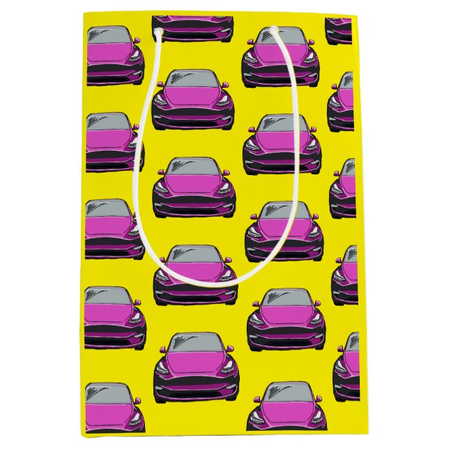 Rosa Electric Fordon SUV Gult Bakgrund för  (Framsidan)