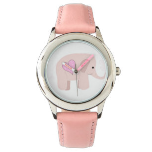 Rosa elefant armbandsur